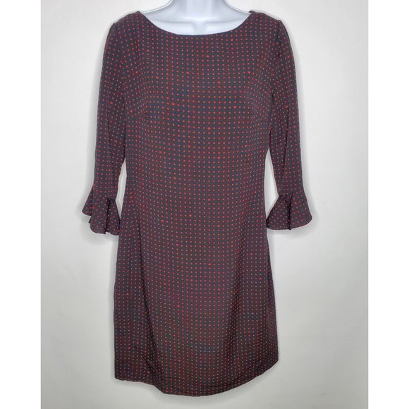 Karl Lagerfeld Dresses & Skirts - Karl Lagerfeld Womens Black Red Polka Dot Heart Print Dress Size 4 3/4 Sleeve
